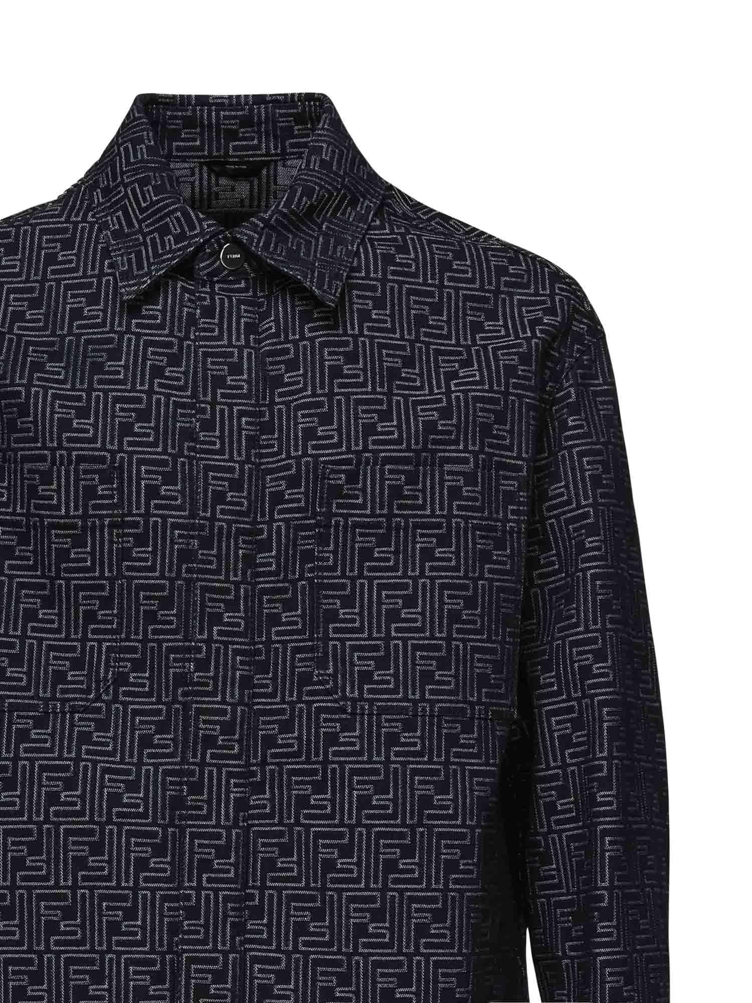 Giacca in denim FF Jacquard FW1321 AUX4F0BUZ FENDI 