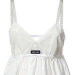 Abito corto in popeline fiammato sangallo MF6417 196JF0009 MIU MIU 