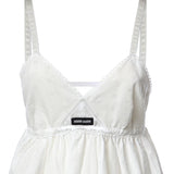 Abito corto in popeline fiammato sangallo MF6417 196JF0009 MIU MIU 