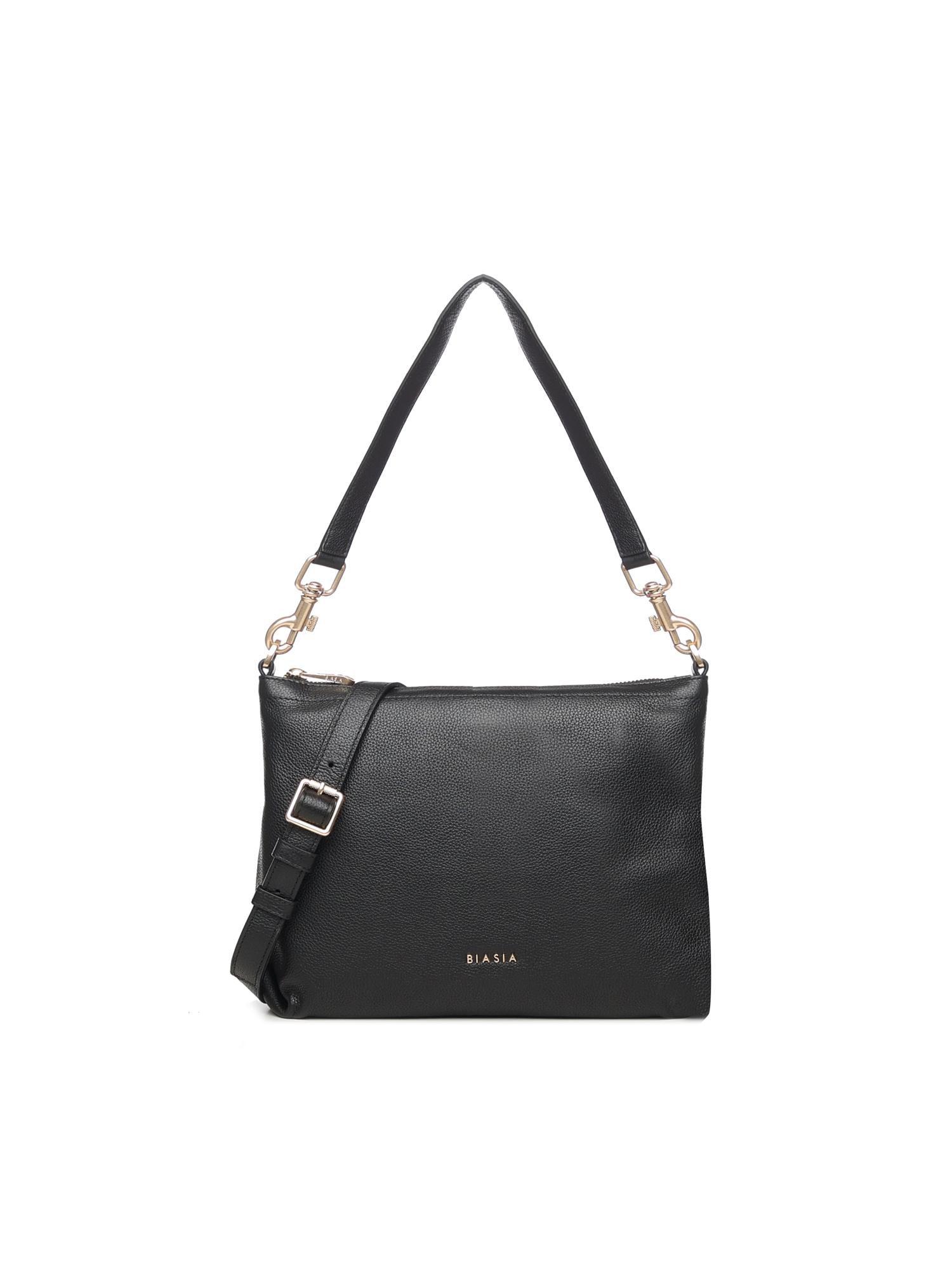 Borsa a spalla con logo BIBP9FA01 NERO BIASIA 