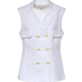 Gilet doppiopetto in lino 80AAP535 N0750003 GENNY 