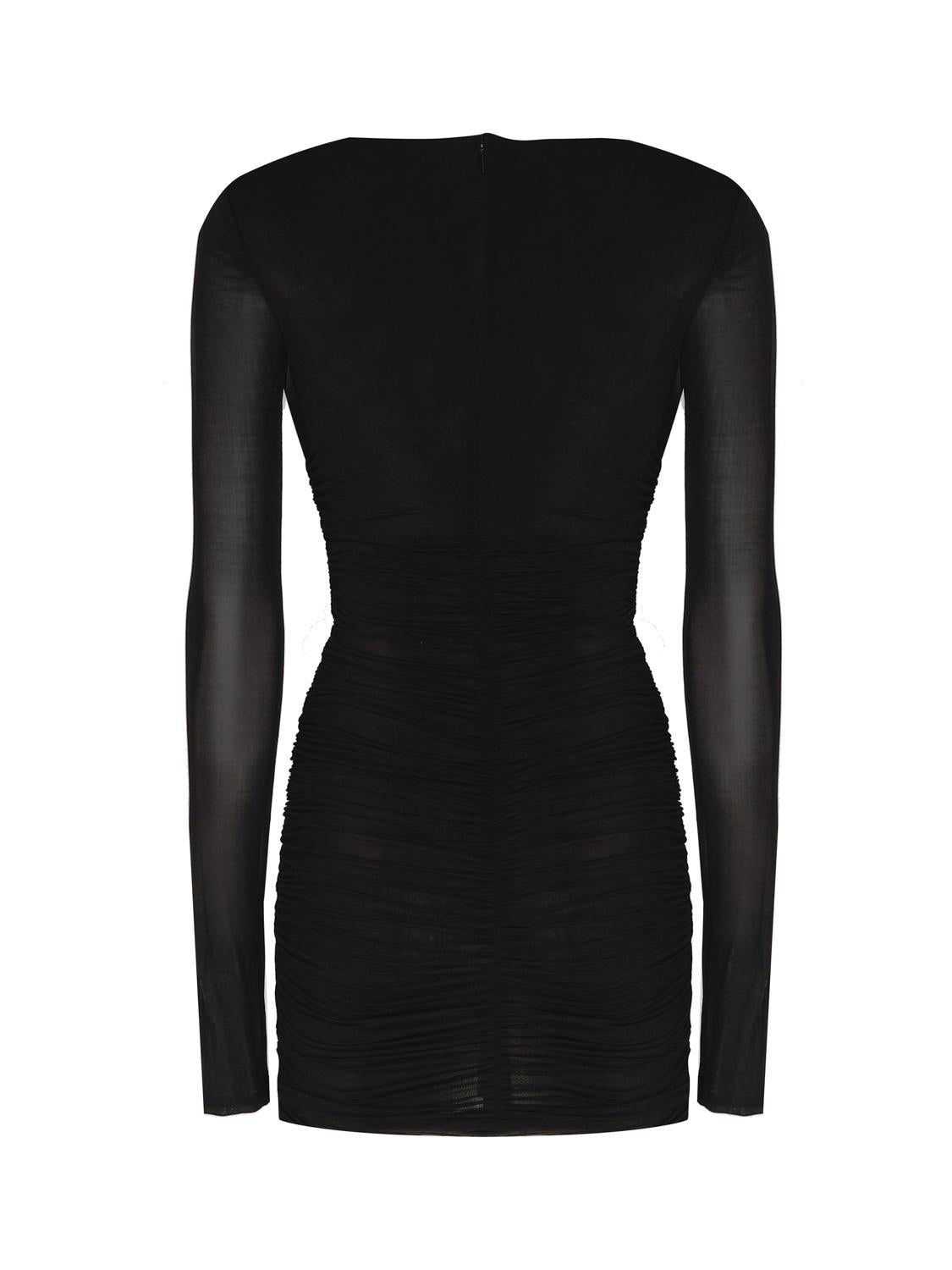 Abito drappeggiato in jersey 732870 Y5G891000 SAINT LAURENT 