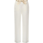 Pantaloni in cotone e lino con fiocco 7B3RB6F4 8T1A03 VALENTINO GARAVANI 