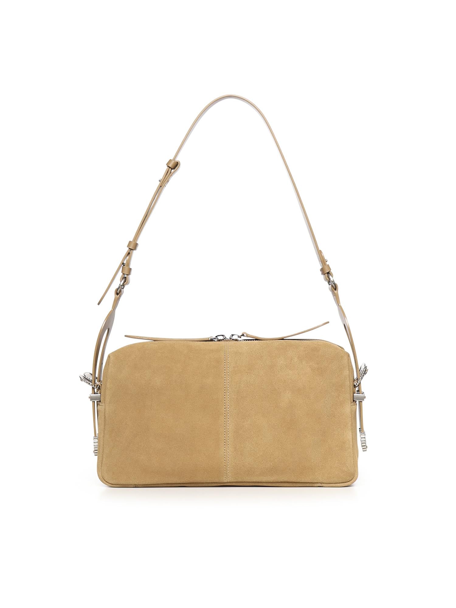 Borsa a spalla media Keeper Bag in suede 106676 A0F6L22O PINKO 