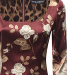 Abito in raso stampa Rosa vintage F6TYGT FSIB8HR5QQ DOLCE & GABBANA 