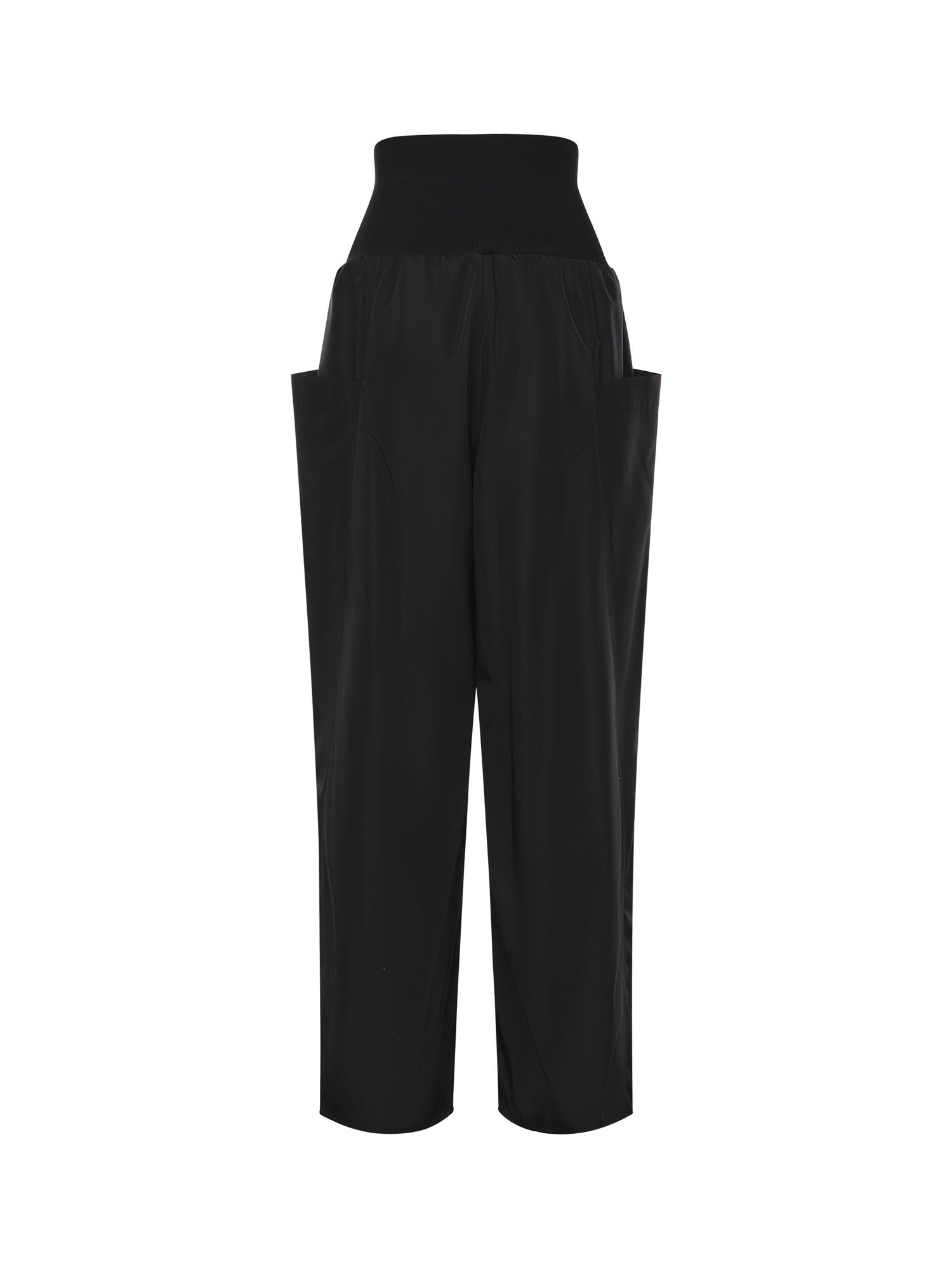 Pantaloni a gamba larga in nylon e lana AA9P1304W120C 999 ALAIA 