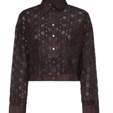 Camicia cropped con ricamo sangallo 106277 A35PM28 PINKO 