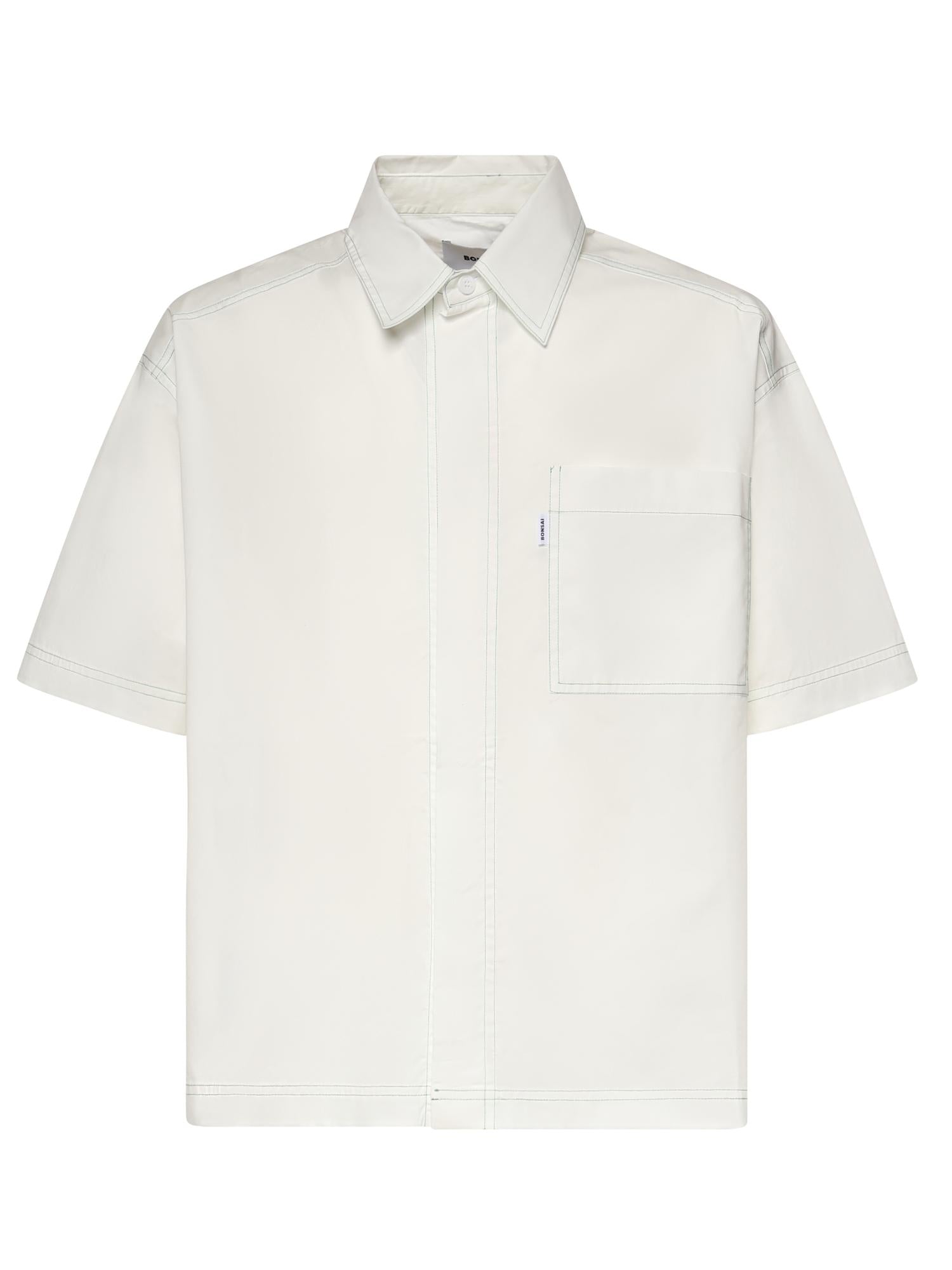 Camicia in cotone con stampa SH003005 LIGHT GREY BONSAI 