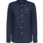 Camicia in lino con logo 211970730 519 POLO RALPH LAUREN 