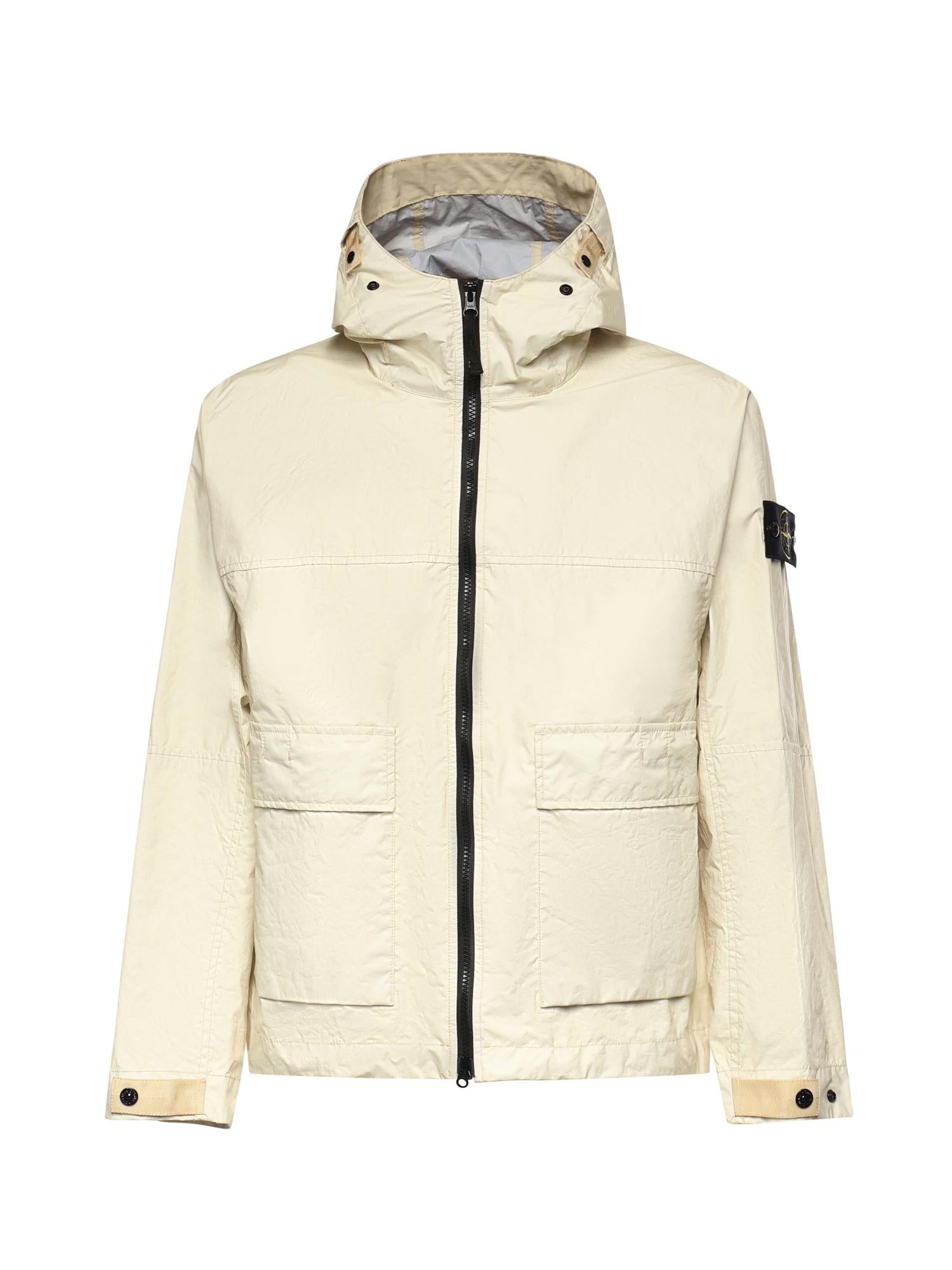 Giacca con cappuccio in nylon con logo L1S154100004 S0A21V0093 STONE ISLAND 
