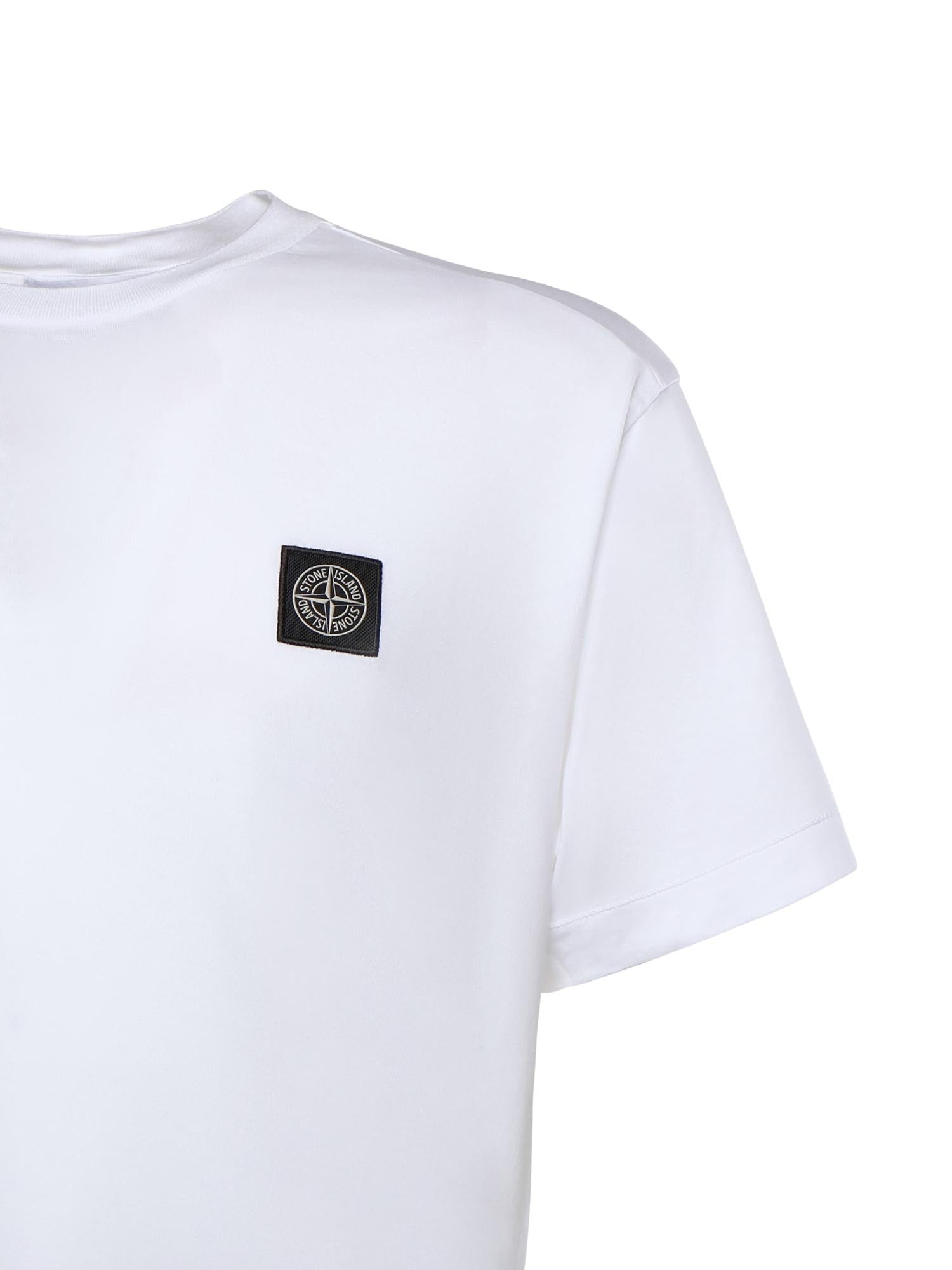 T-shirt con patch Compass in jersey di cotone L1S152100027 S0013V0001 STONE ISLAND 