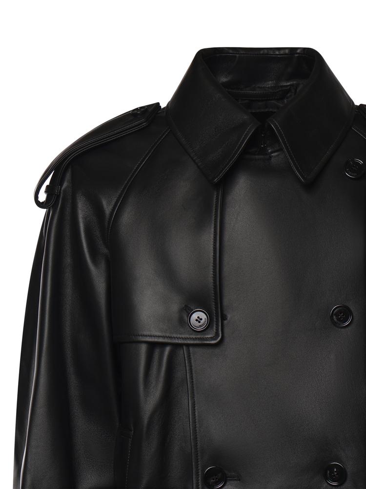 Trench Leadenham cropped in pelle 8129840 A1189 BURBERRY 