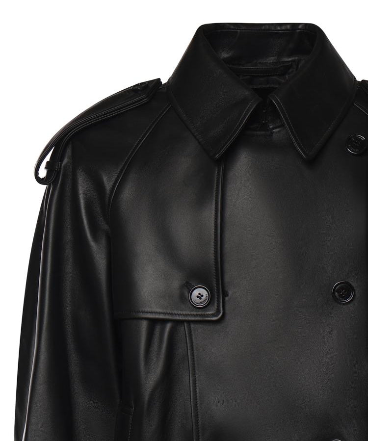 Trench Leadenham cropped in pelle 8129840 A1189 BURBERRY 
