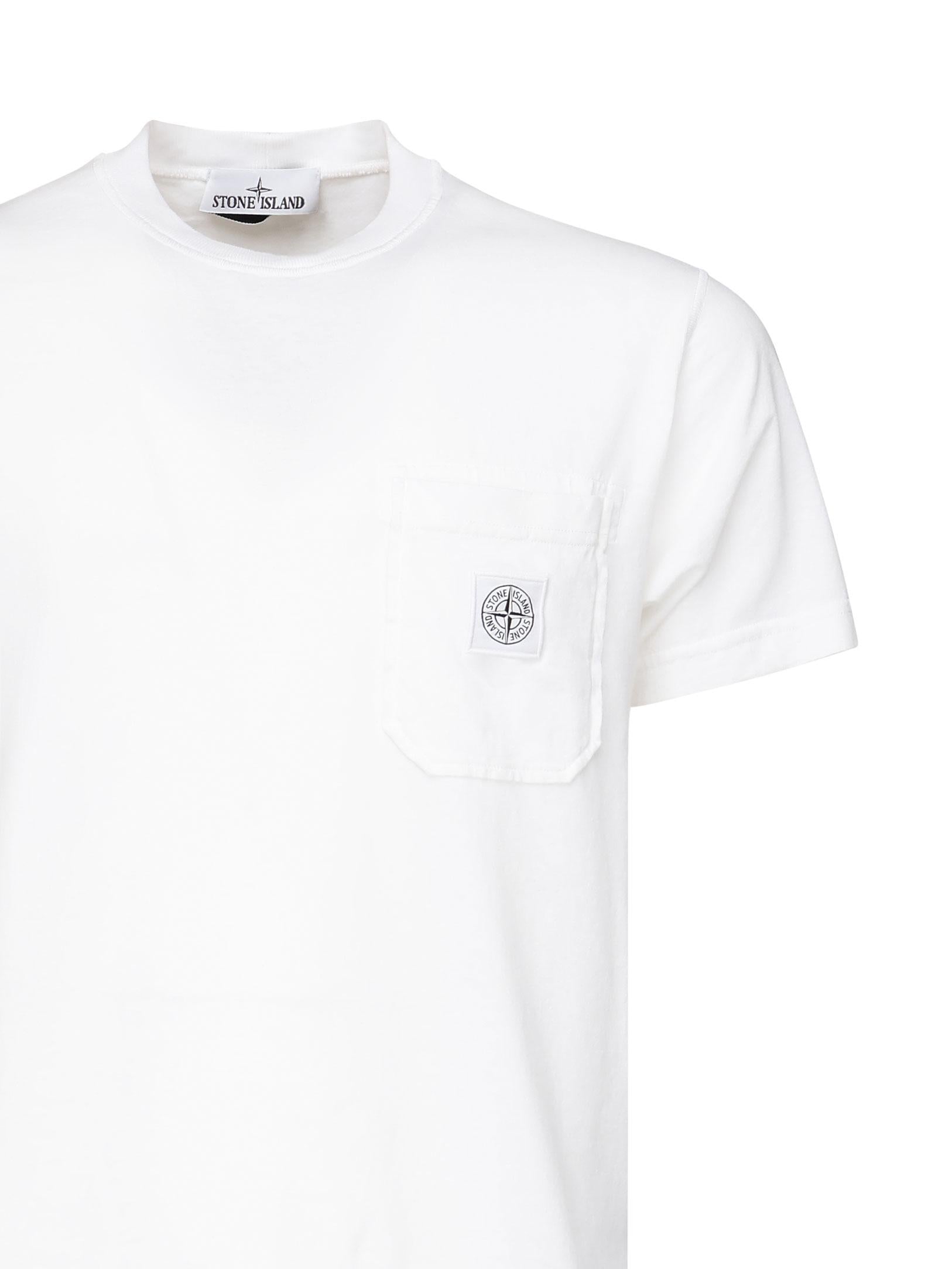 T-shirt con toppa Compass<BR/> K1S152100219 S0057V0001 STONE ISLAND 