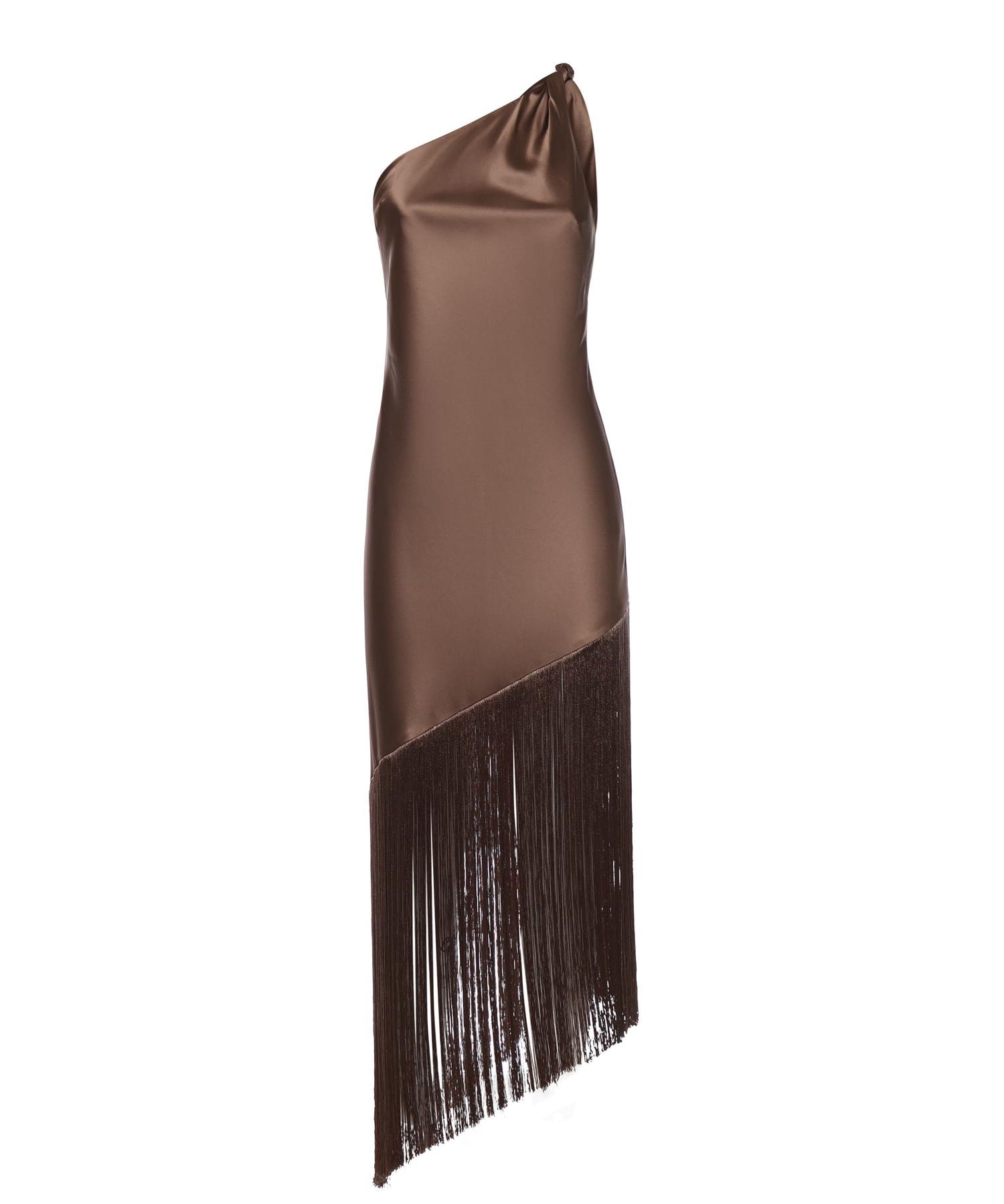 Abito in satin con frange 106352 A33DL50 PINKO 