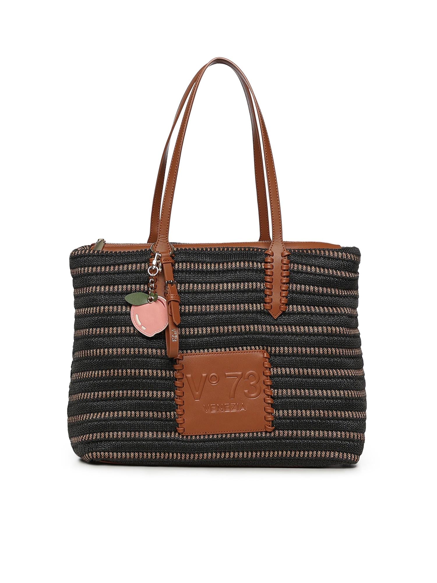 Borsa shopping Cassie con logo 73BS9M801 CASSIENERO/CUOIO V° 73 