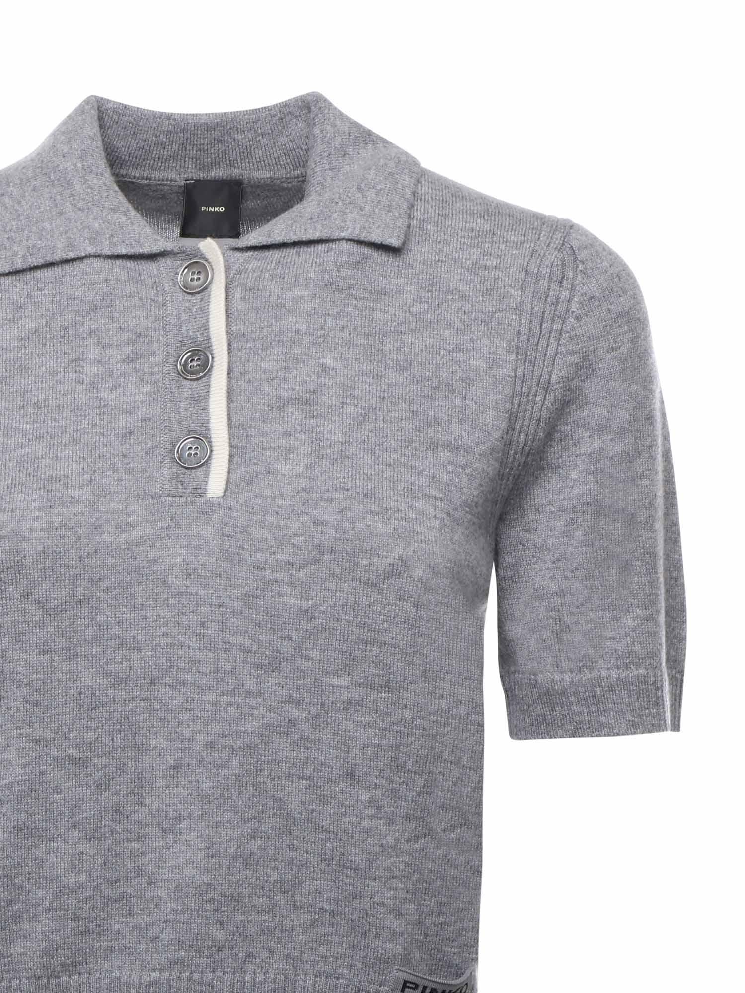 Maglia stile polo con logo 105450 A2Q9II2 PINKO 