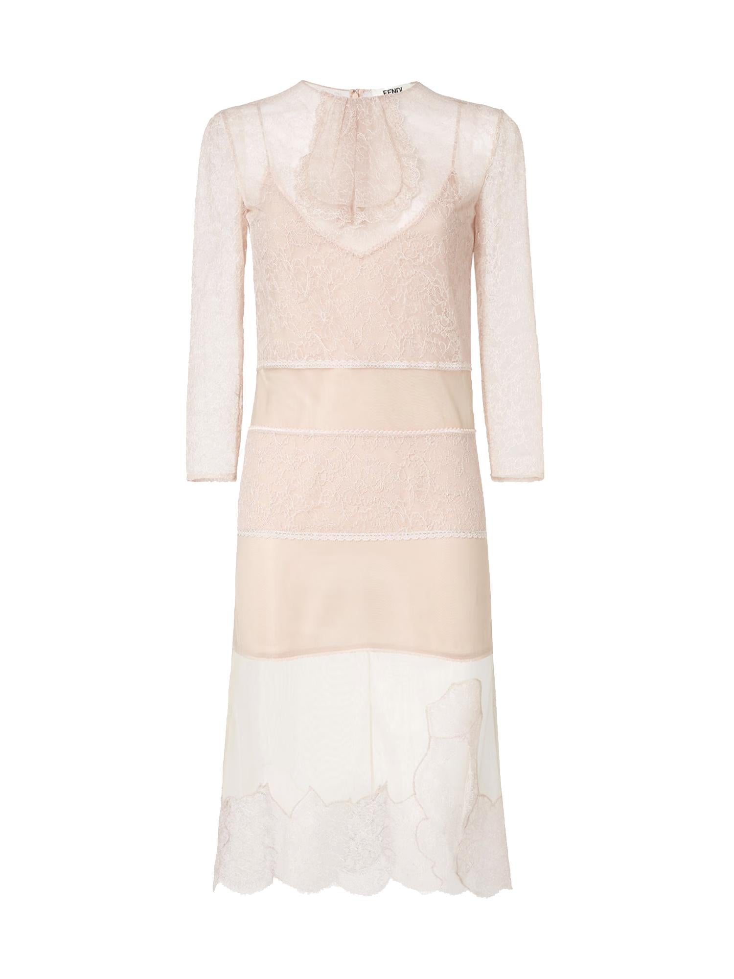 Abito midi in pizzo FDD444 AYNHF1M26 FENDI 