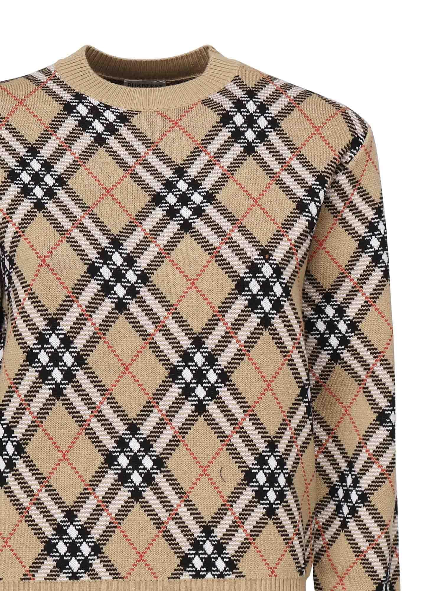 Pullover in misto lana e mohair Check 8110514 C1309 BURBERRY 