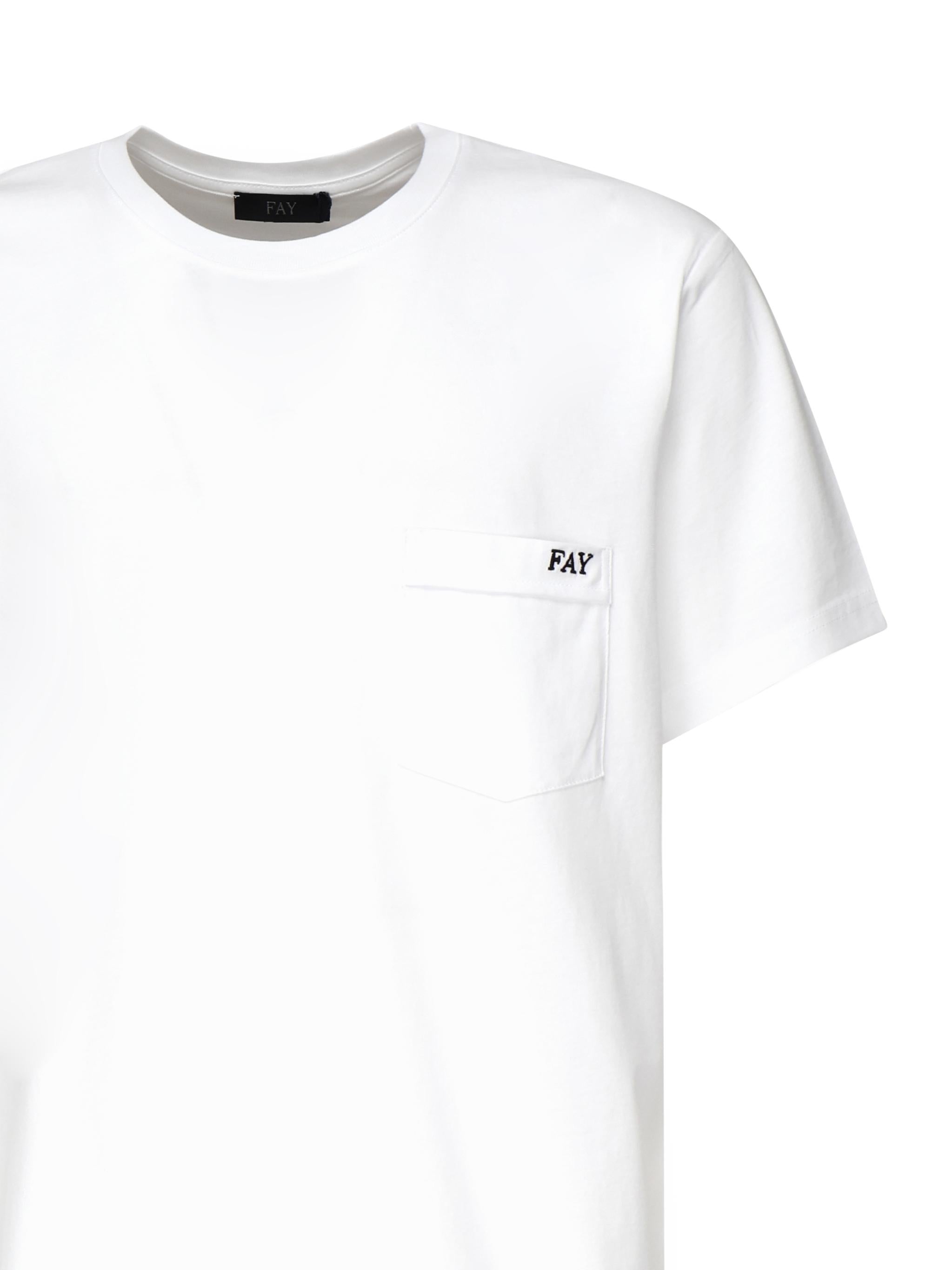 T-shirt con logo ricamato NPMB3501280UCX B001 FAY 