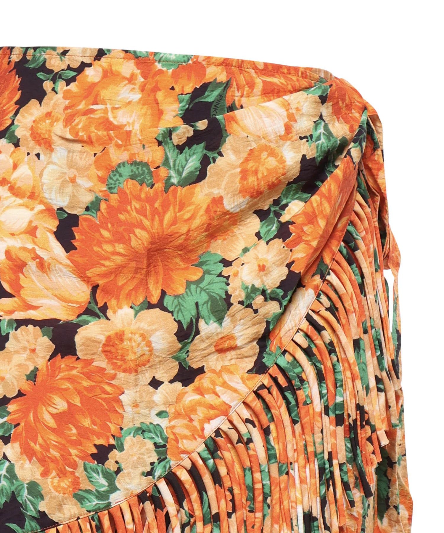 Gonna corta con frange e stampa Botanic Garden 106819 A3AOAS4 PINKO 