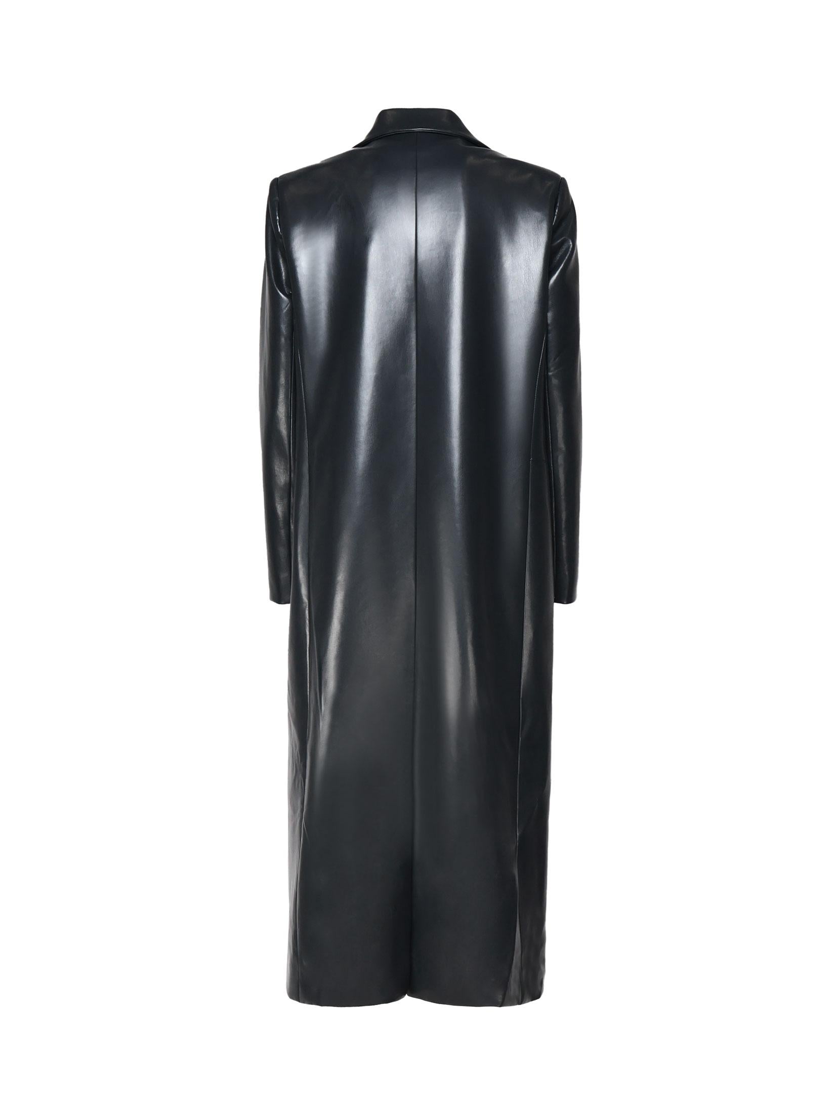 Long coat in ecopelle MMD4157 GRIGIO MARIUCCIA Milano 