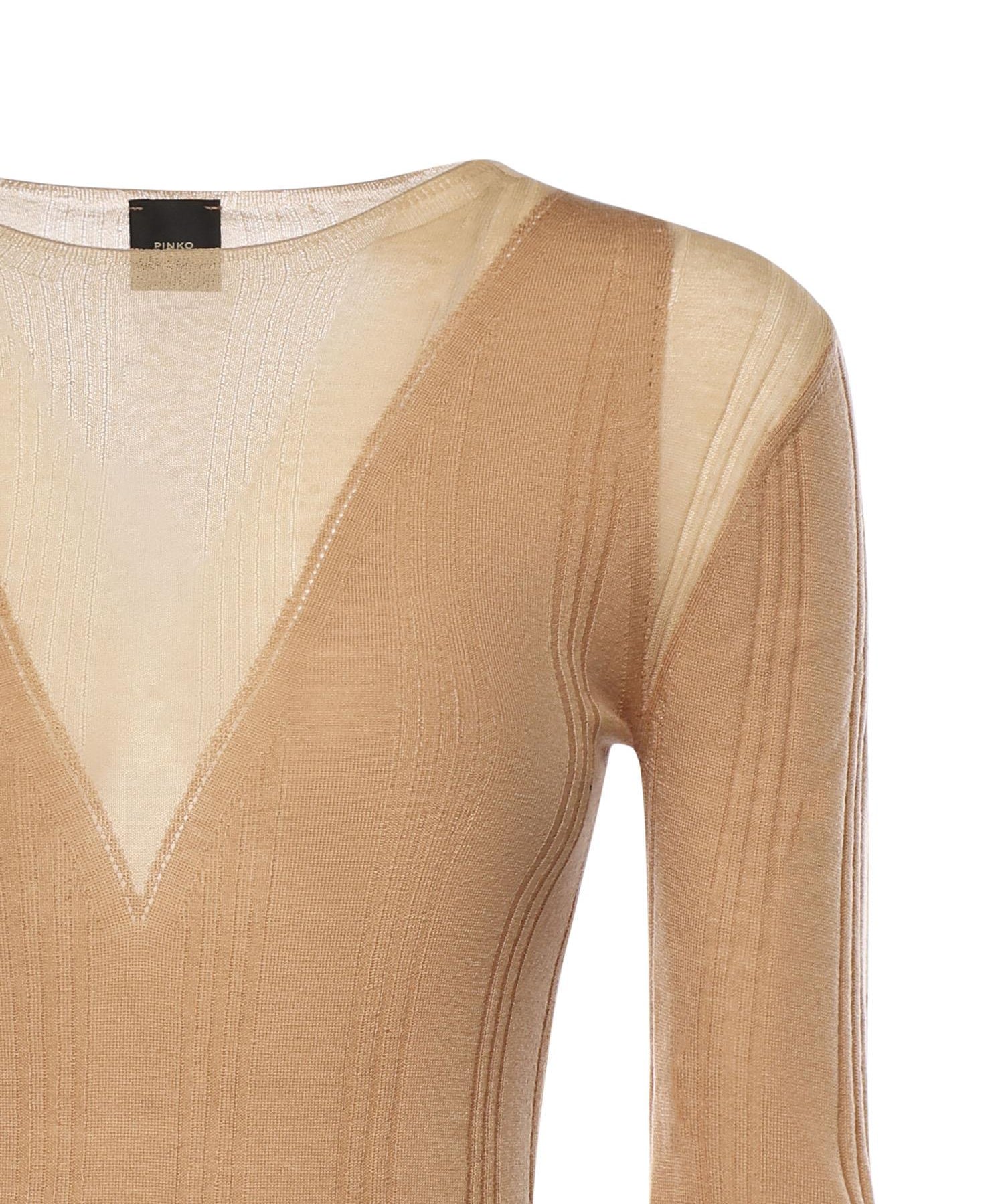 Maglia a coste con trasparenze 106317 A34BC83 PINKO 