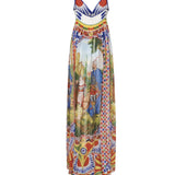Abito in seta con stampa carretto F6J8BT GDS13HH96D DOLCE & GABBANA 
