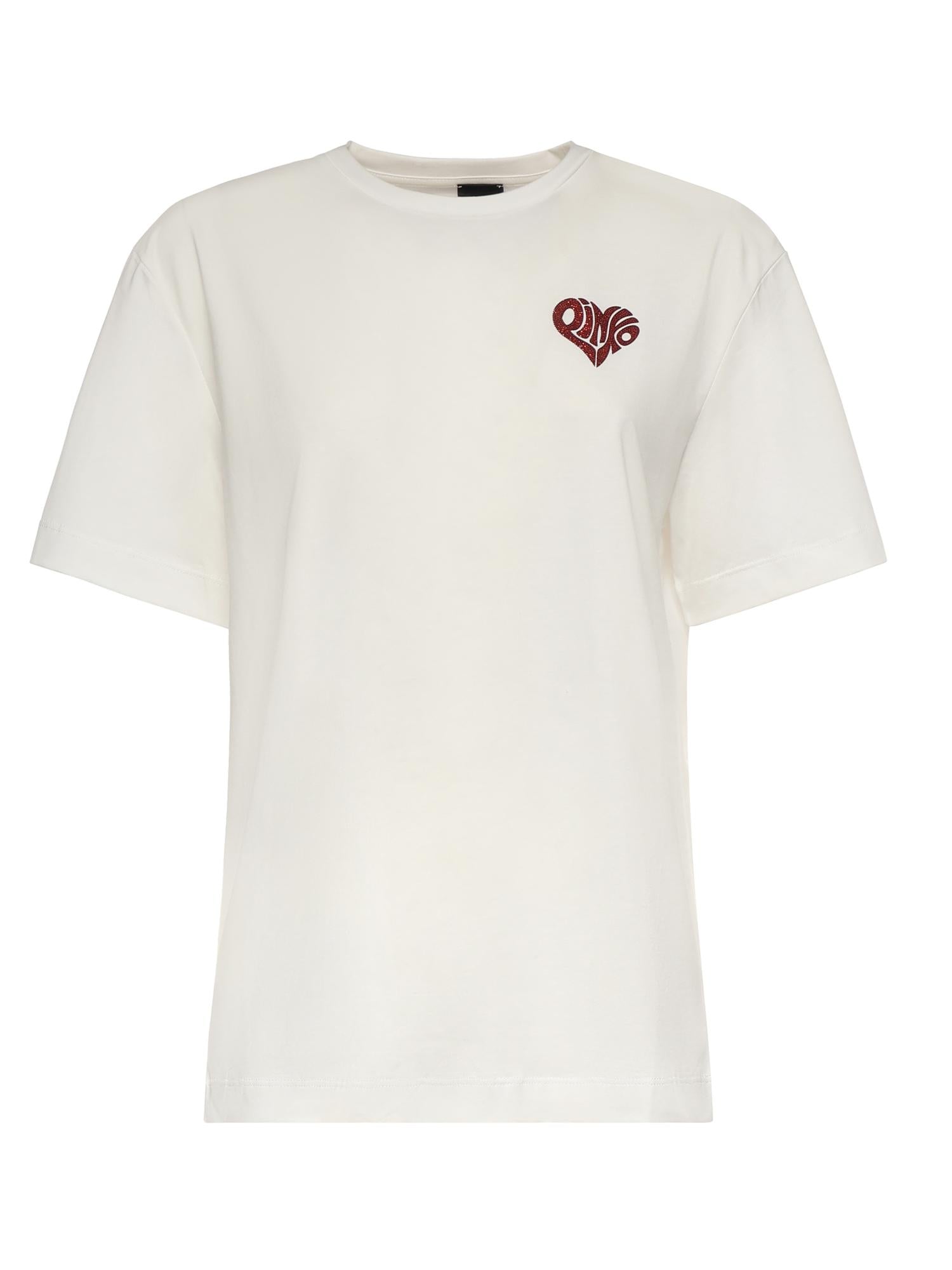 T-shirt con lettering Amore in strass 105526 A33IZR2 PINKO 