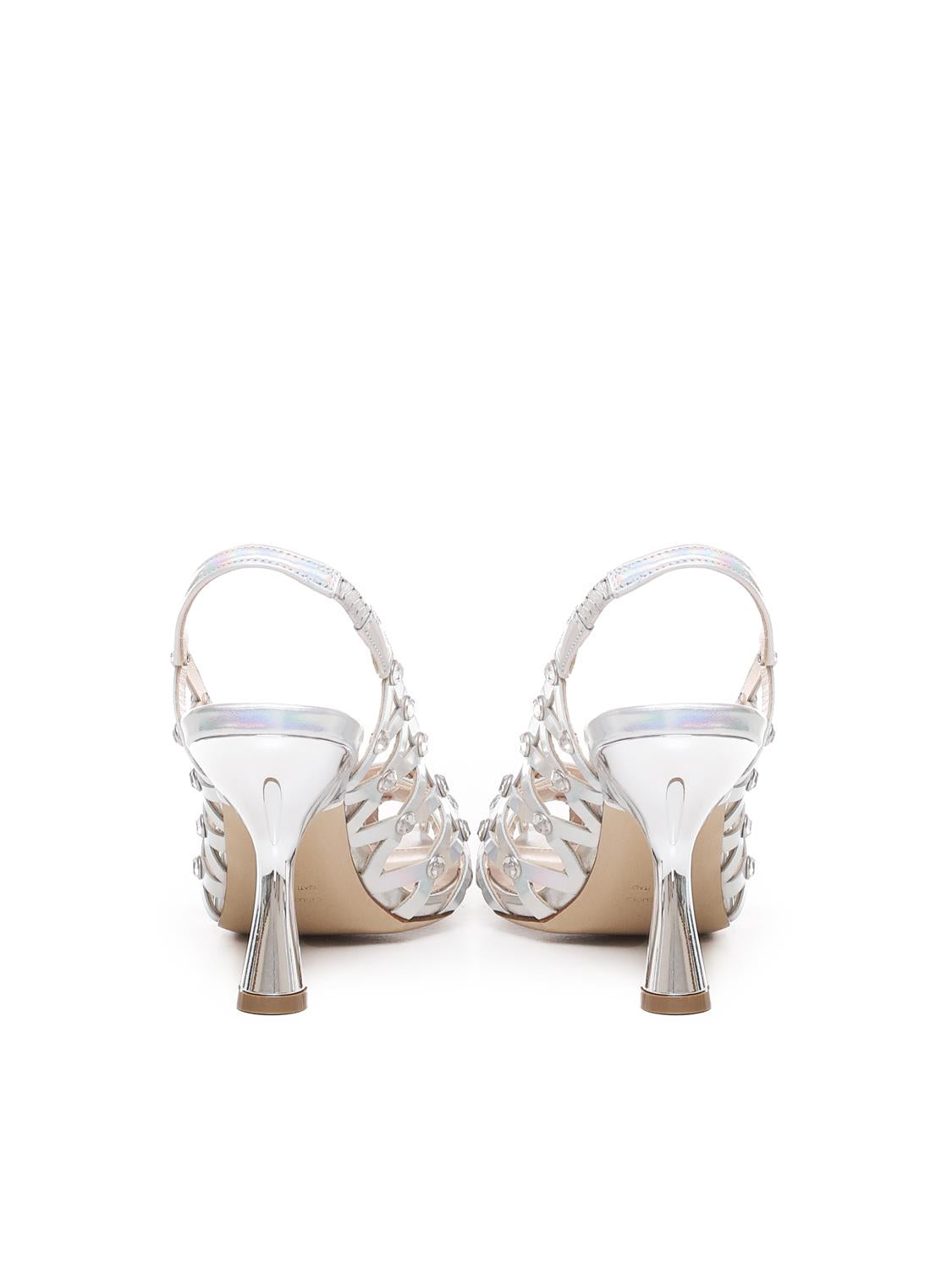 Décolleté in pelle metallizzata CHARLIE S2402 IRIDEARGENTO ALCHIMIA 