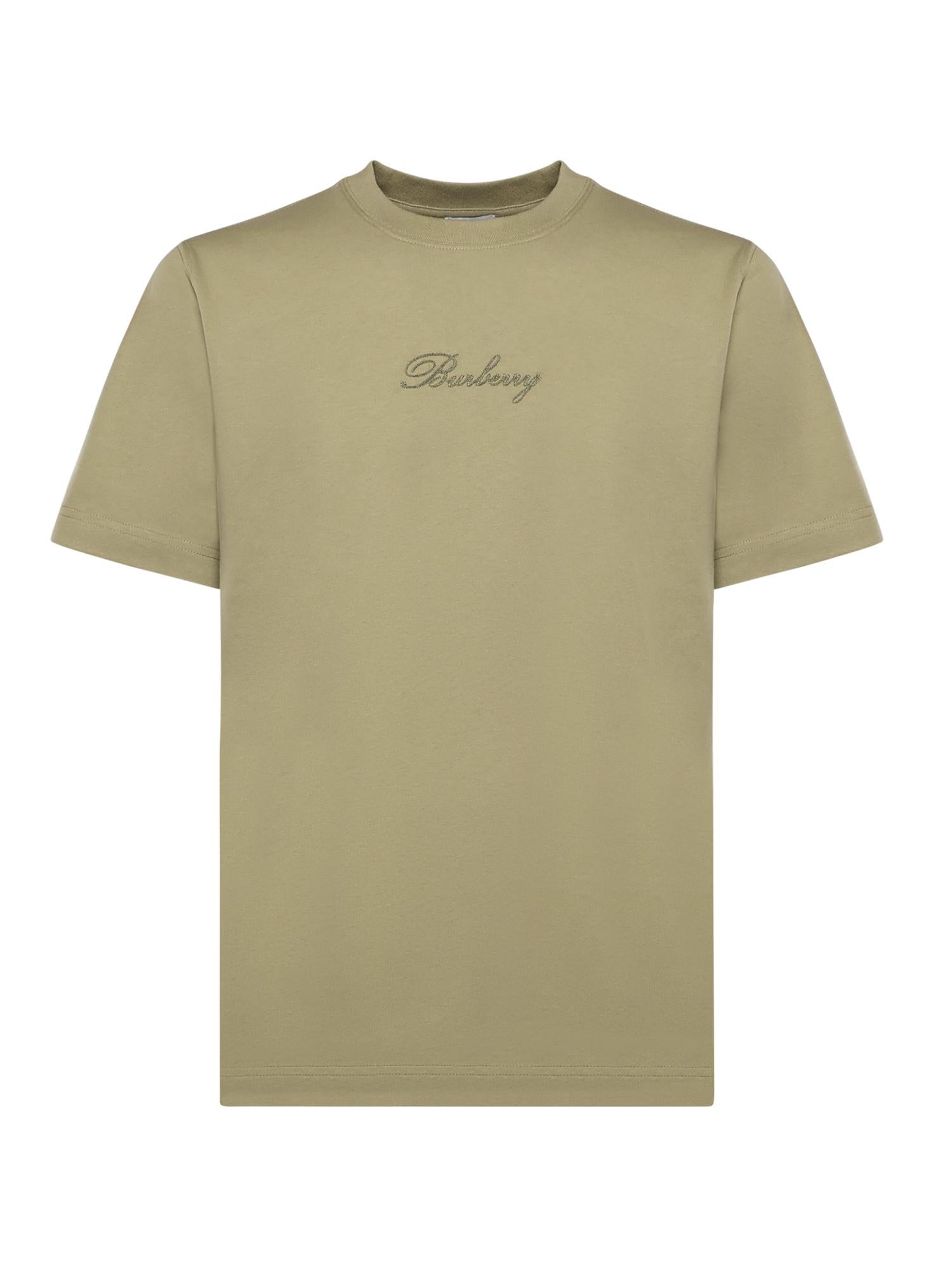 T-shirt in cotone con logo in corsivo Check 8119081 C4201 BURBERRY 