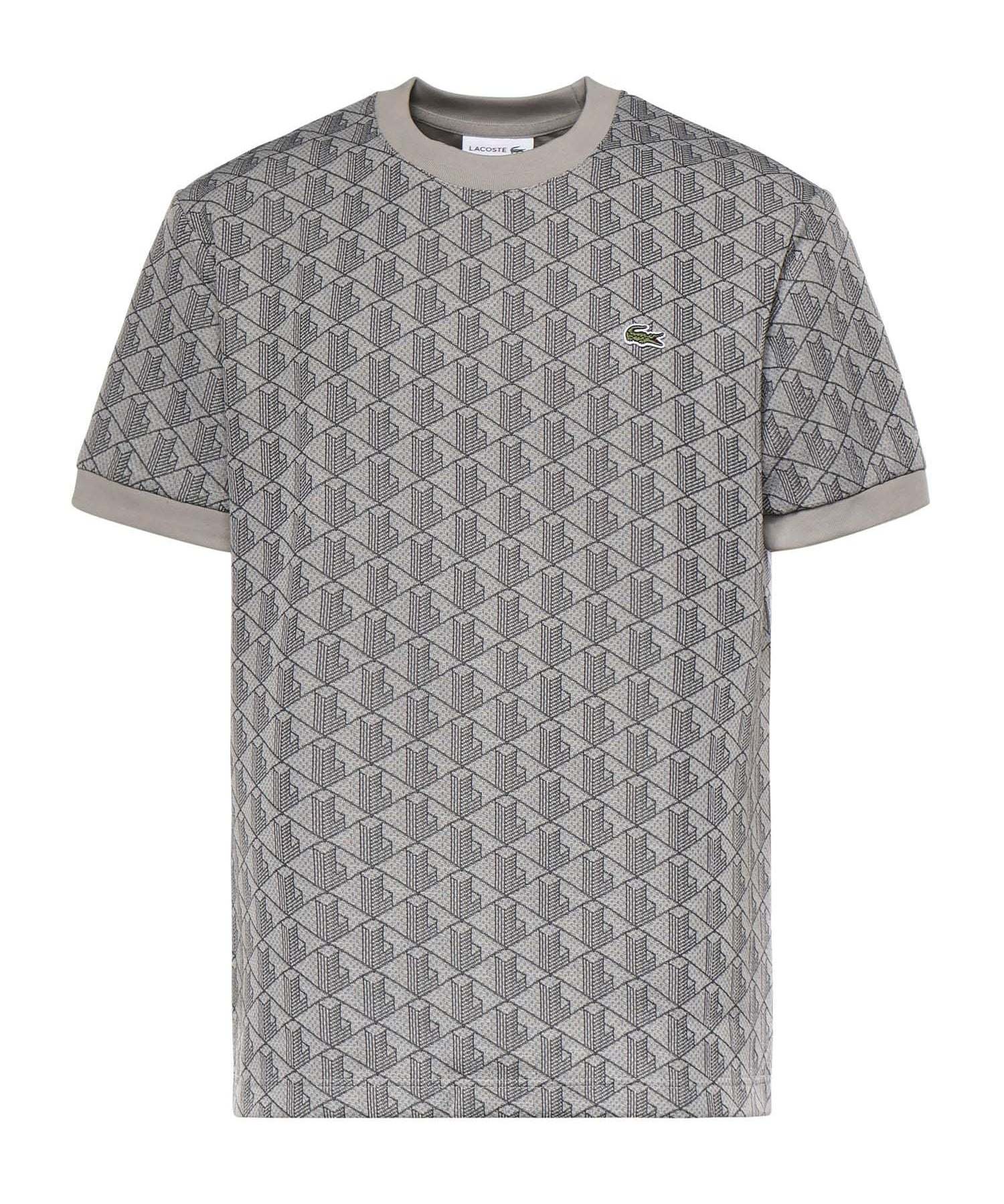T-shirt con monogramma jacquard TH1197 41I LACOSTE 