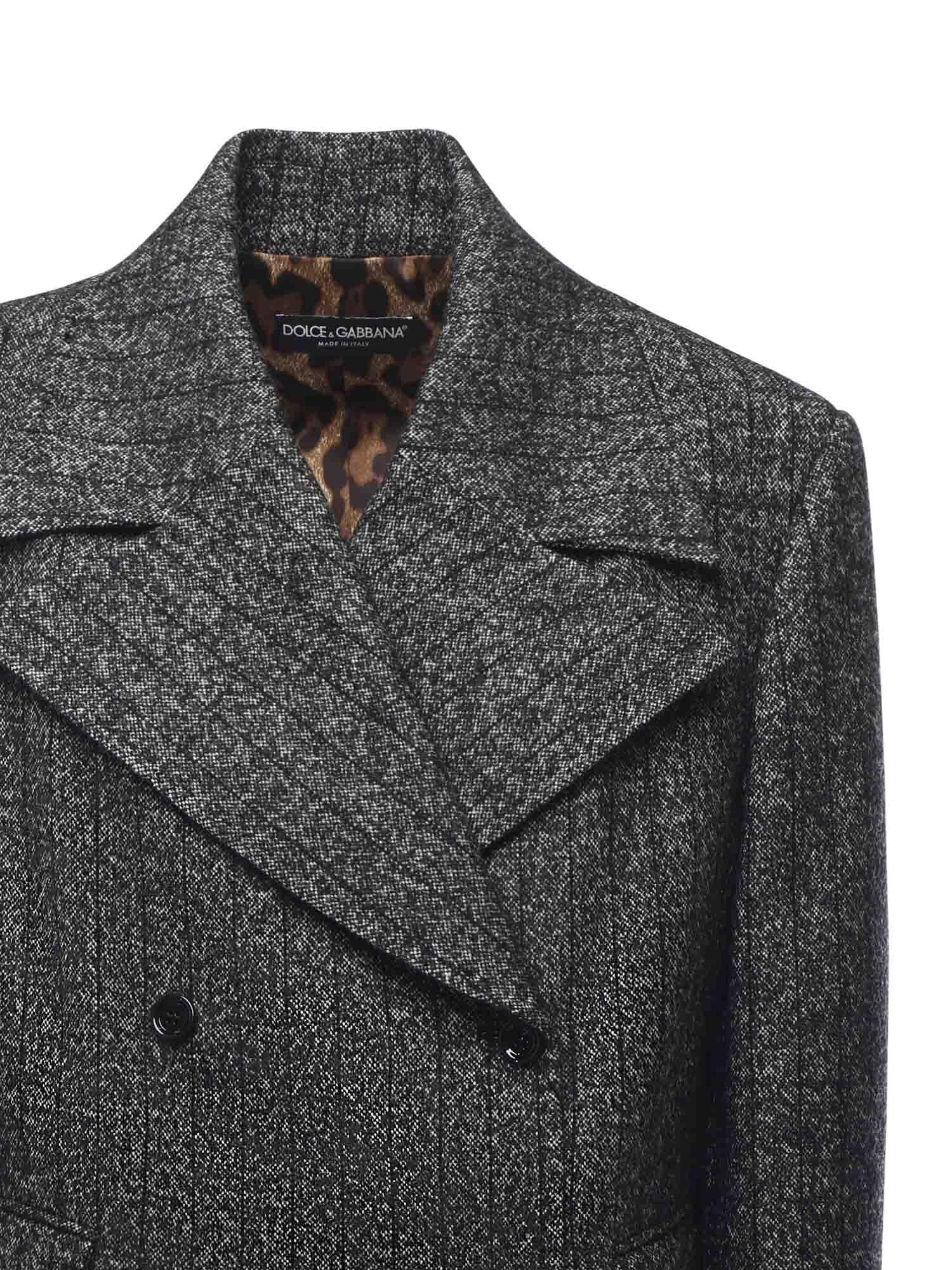 Giacca cropped in lana rigata F27FXT FRZANS8051 DOLCE & GABBANA 