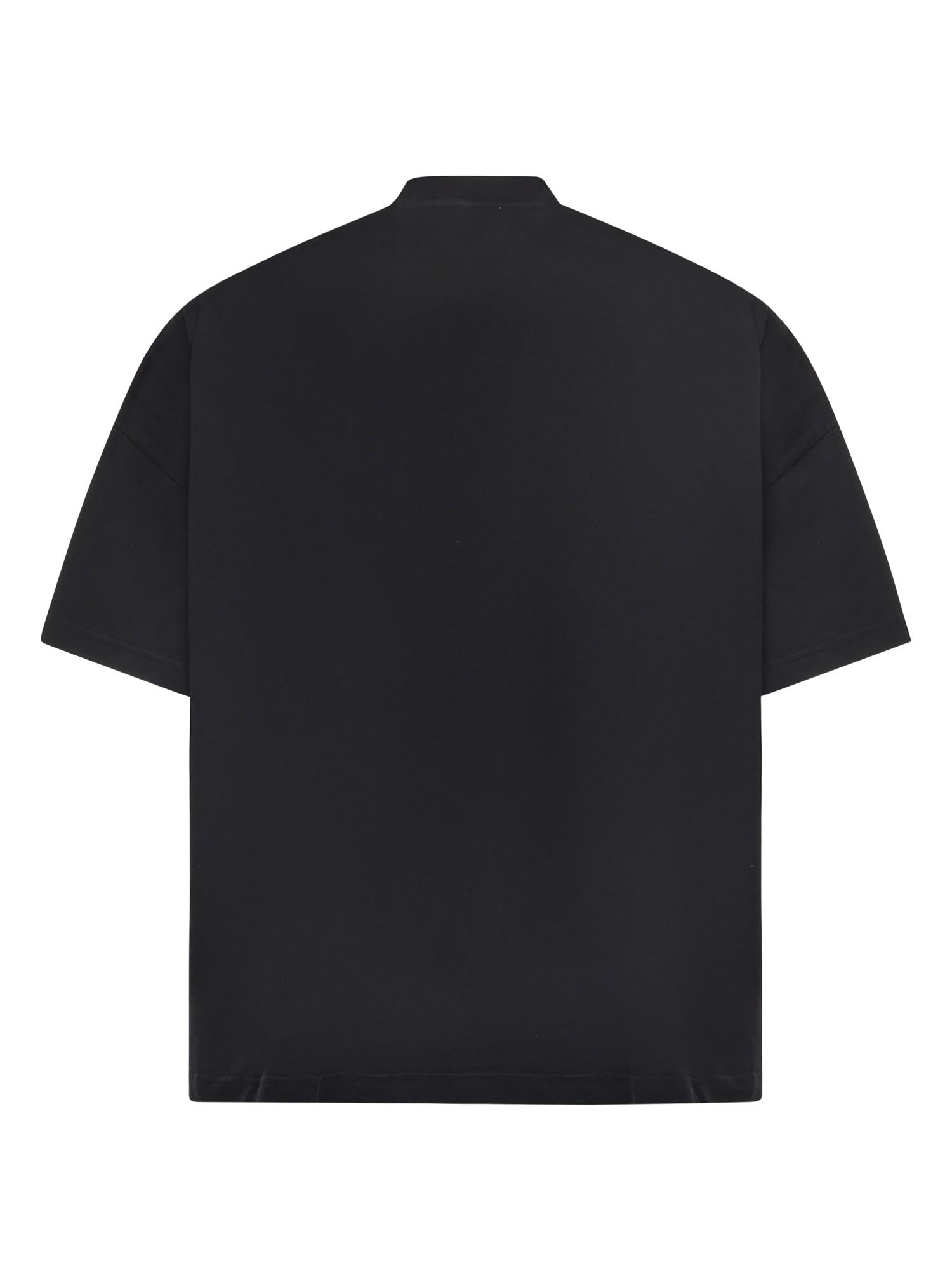 T-shirt in cotone con stampa TS002003 BLK BONSAI 