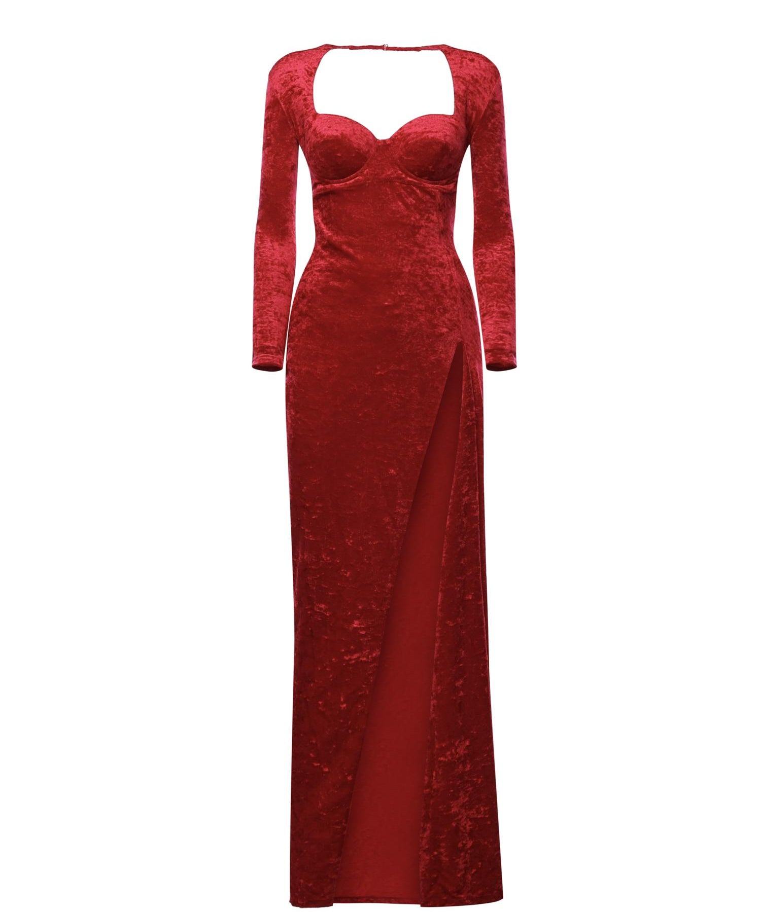 Abito maxi drappeggiato in jersey di velluto 850642 TCV146105 BALENCIAGA 