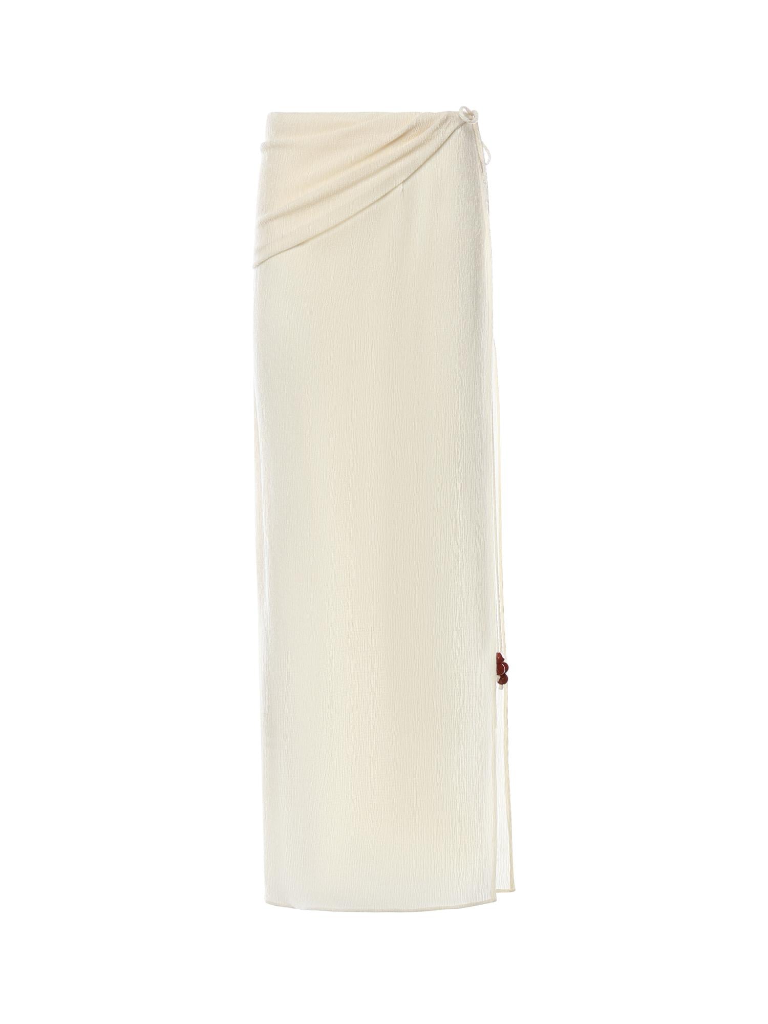 Gonna lunga drappeggiata con perline 305426  MAGDA BUTRYM 