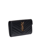 Portafoglio Cassandre matelassé in pelle 372264 BOW011000 SAINT LAURENT 