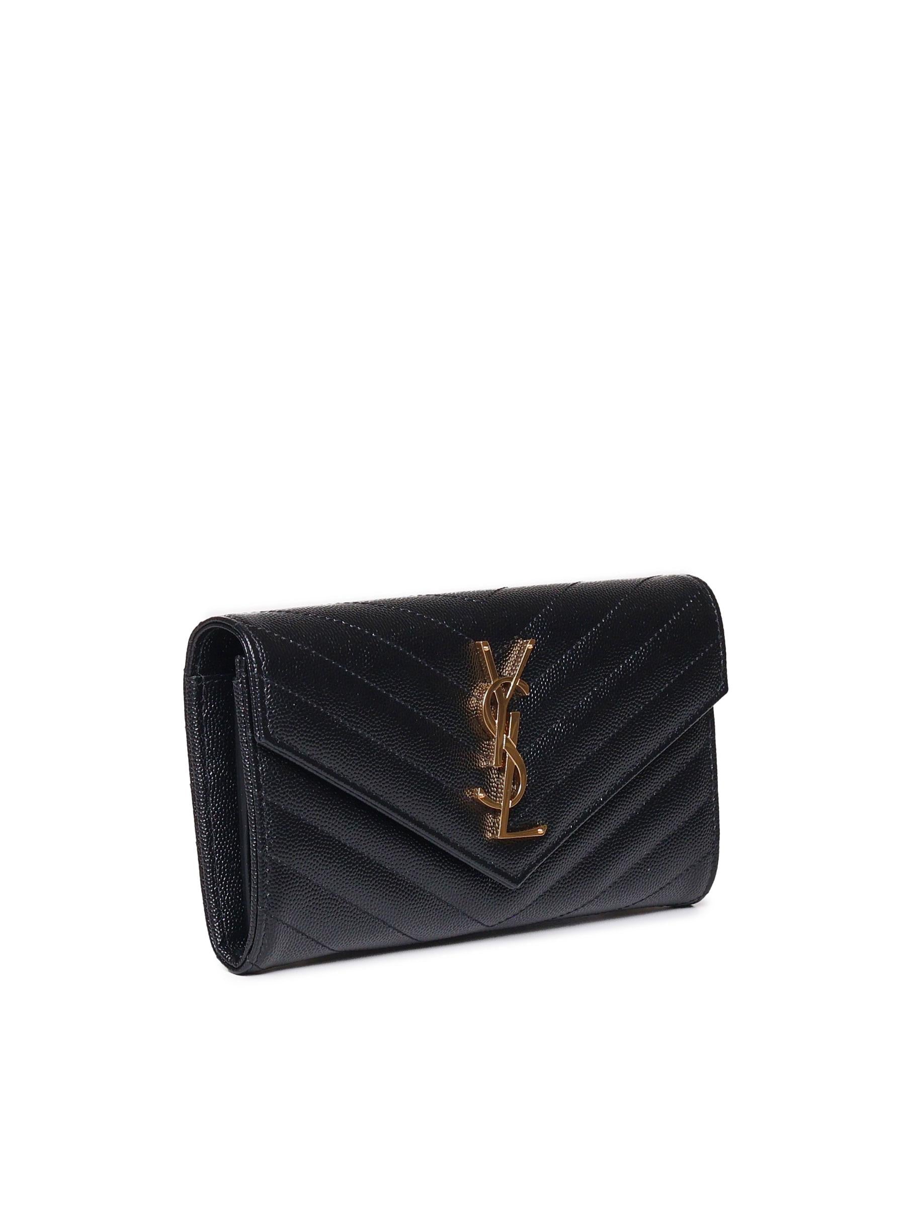 Portafoglio Cassandre matelassé in pelle 372264 BOW011000 SAINT LAURENT 