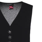 Gilet con bottoni rose gioiello 106593 A2Q2Z99 PINKO 