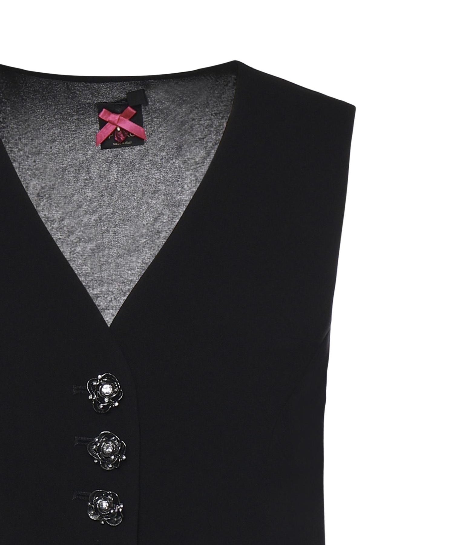 Gilet con bottoni rose gioiello 106593 A2Q2Z99 PINKO 