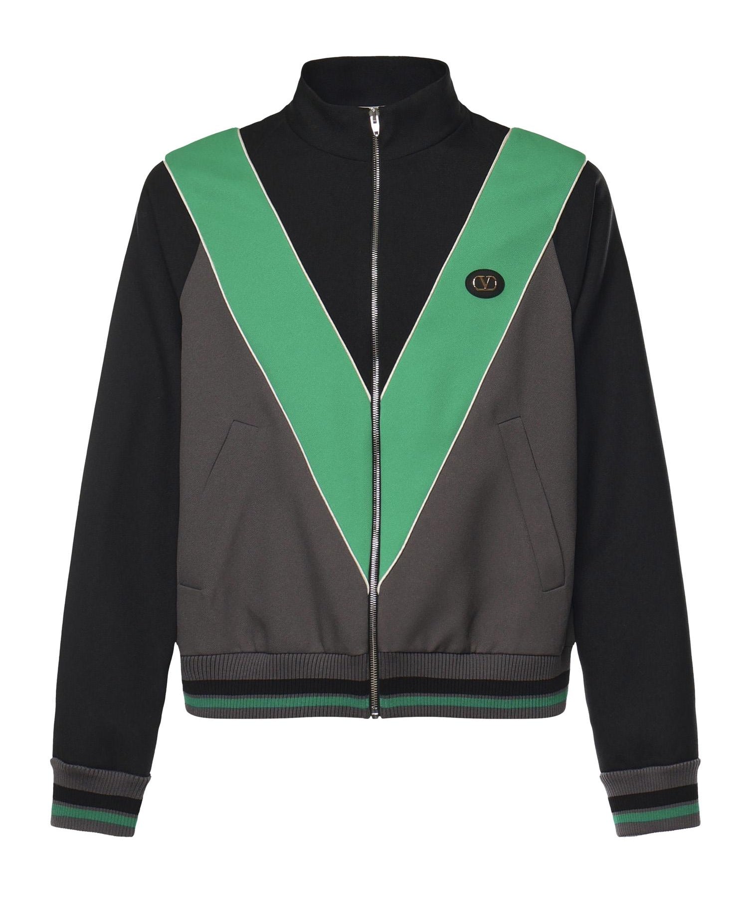 Felpa in nylon con V intarsiata 8V3MF29L AYYC2P VALENTINO GARAVANI 
