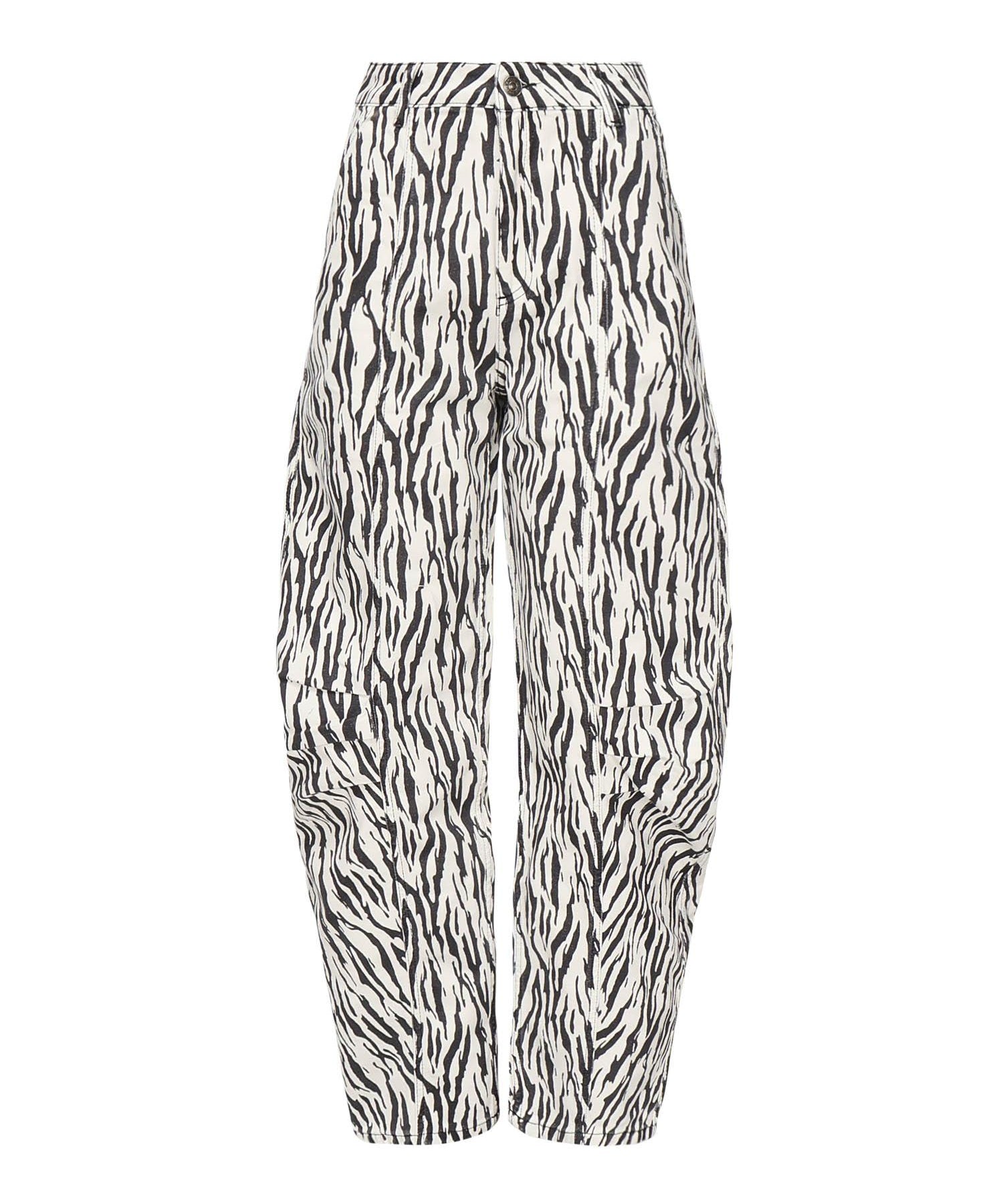 Pantaloini cargo in twill stampato 114339 858 ROTATE 