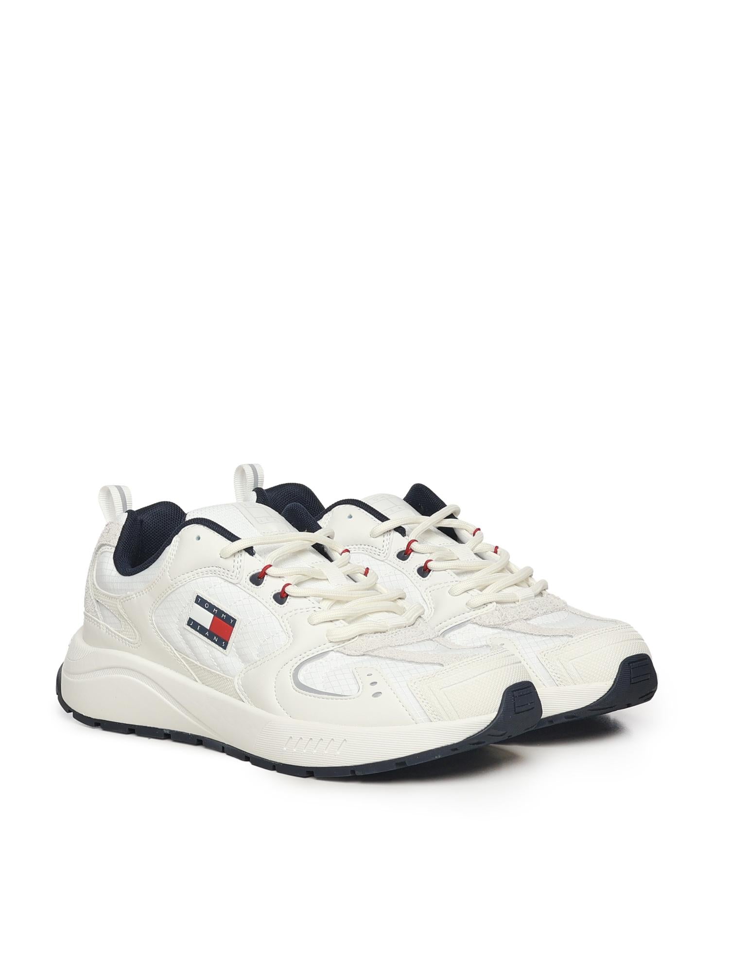 Sneakers con mix di texture e logo<BR/> EM0EM01581 TCR TOMMY HILFIGER 