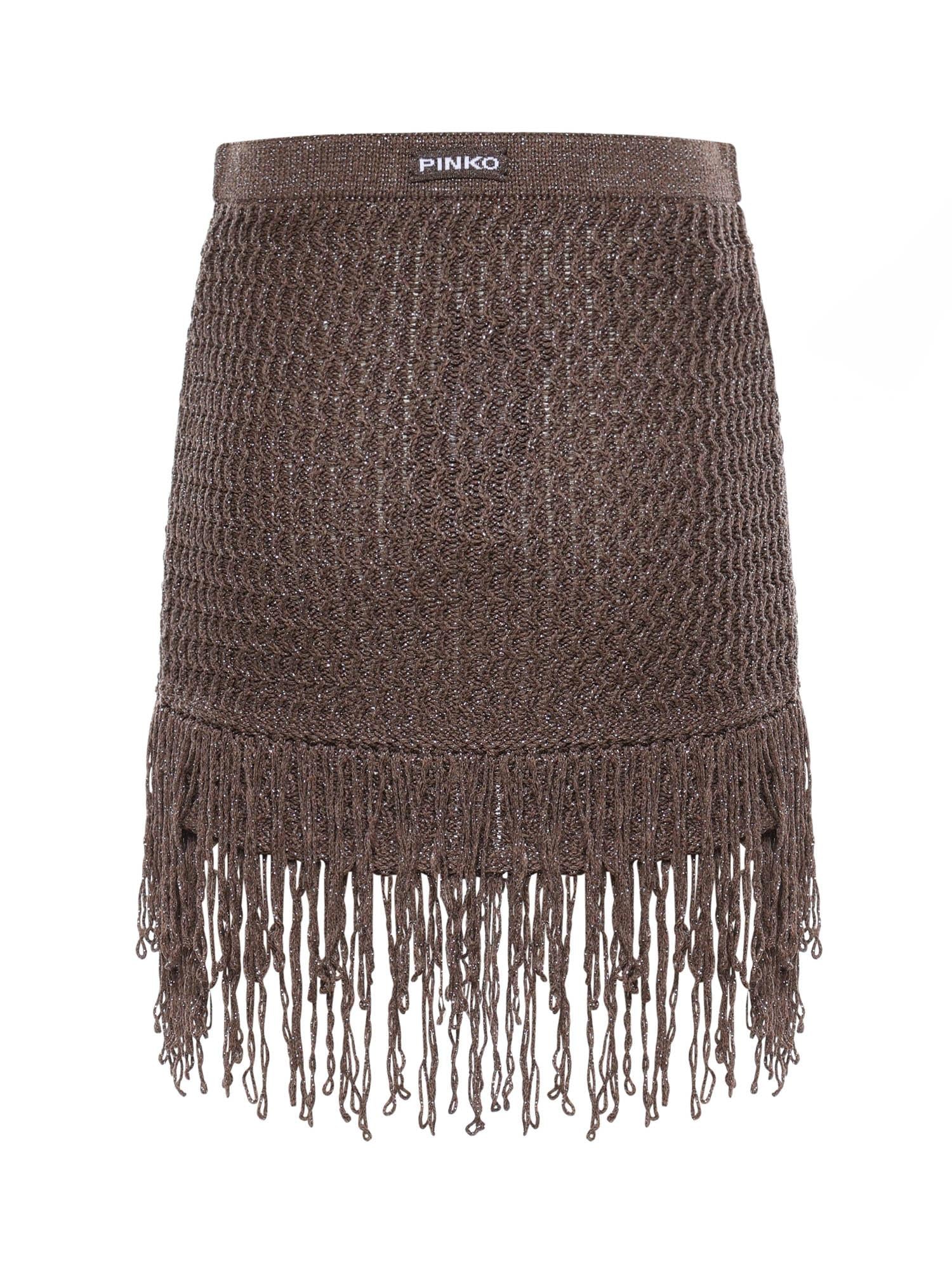 Minigonna in maglia con frange 106960 A3CII69 PINKO 