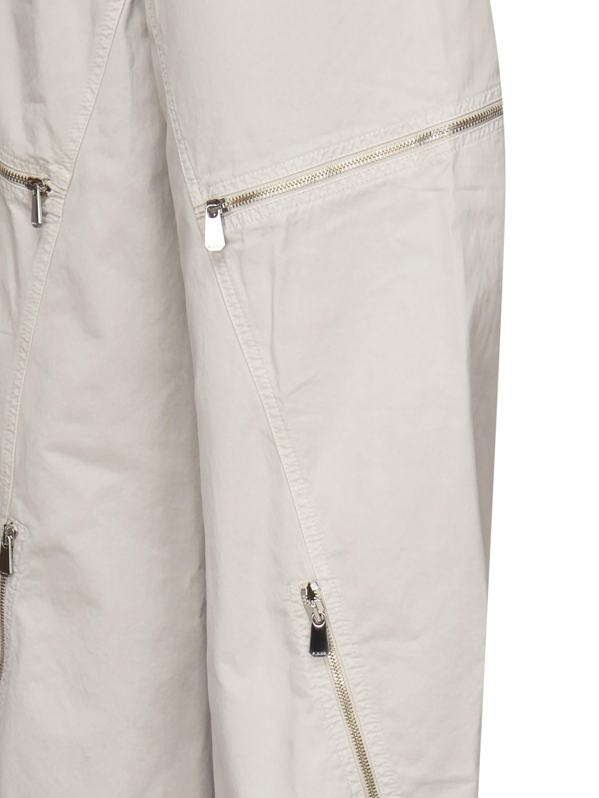 Pantaloni a gamba ampia in gabardina grigio ghiaccio 104981 A2ECI12 PINKO 