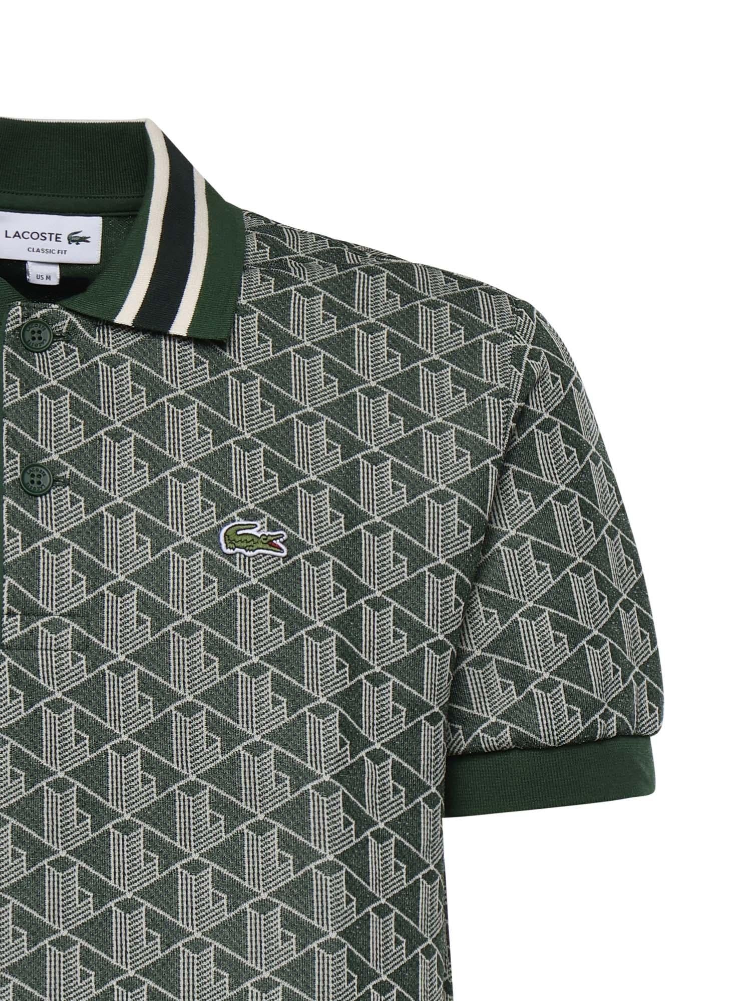 Polo in jacquard con monogramma DH1417 D1R LACOSTE 