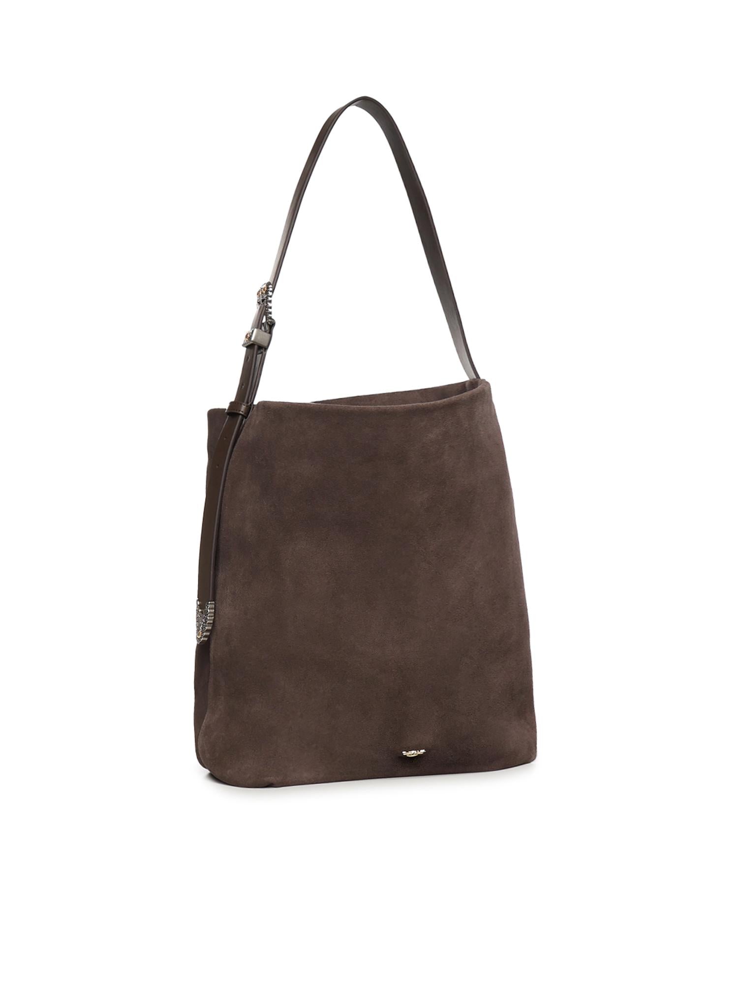 Borsa a tracolla grande Bucket Big in suede 106834 A0F6M11A PINKO 
