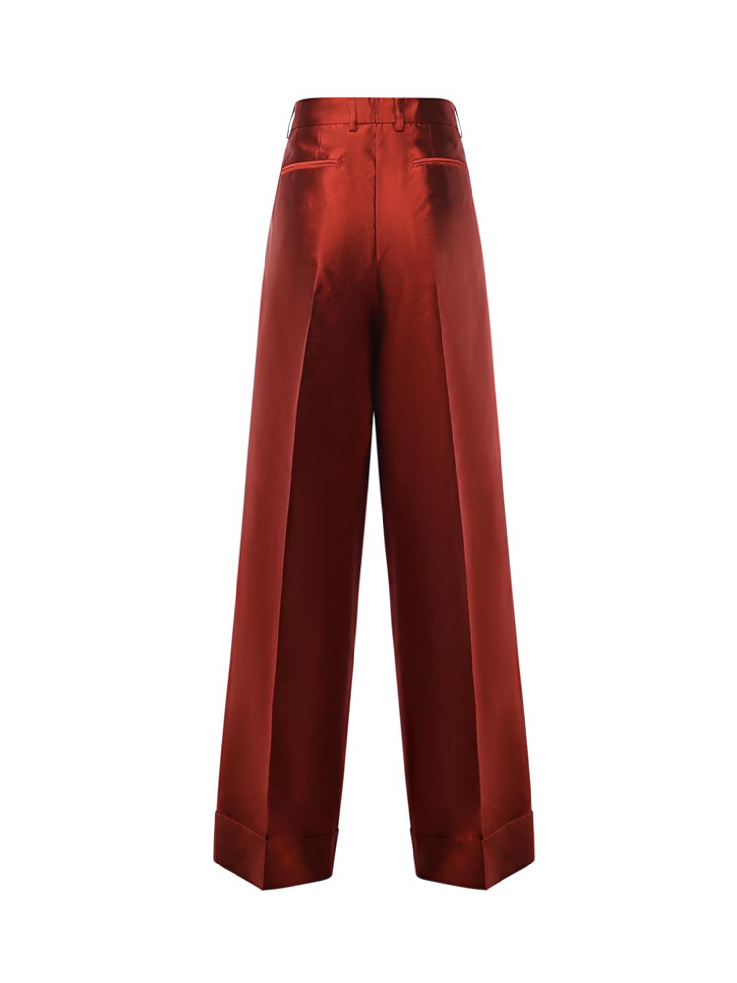 Pantaloni in mikado di seta FTDLHT FU116R0156 DOLCE & GABBANA 