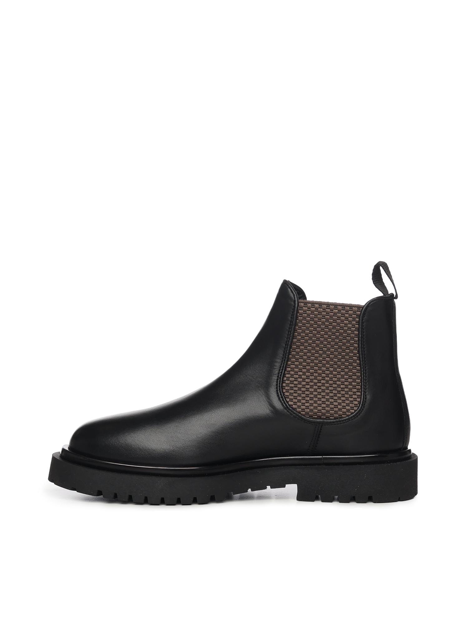 Stivaletti Chelsea in pelle<BR/> 23075 NERO ANTICA CUOIERIA 