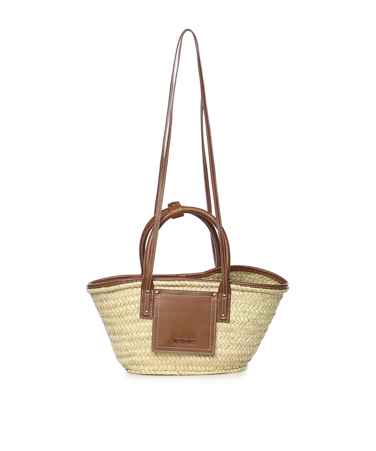 Borsa Le Petit Panier Soli in rafia e pelle BAW00044AC01C04 811 JACQUEMUS 